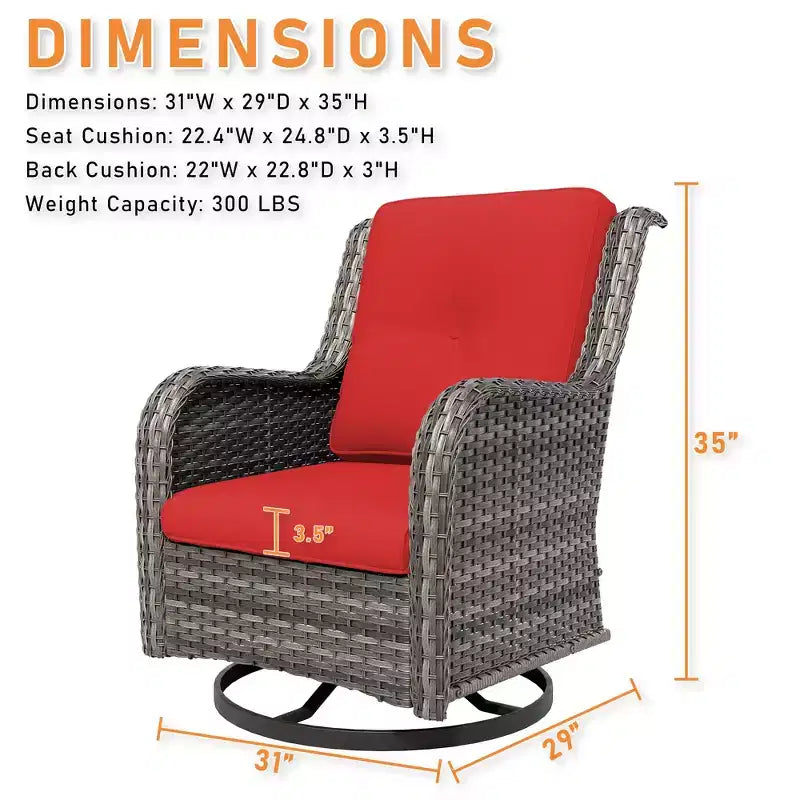 Chaise de patio pivotante et à bascule d'extérieur UPTIOT