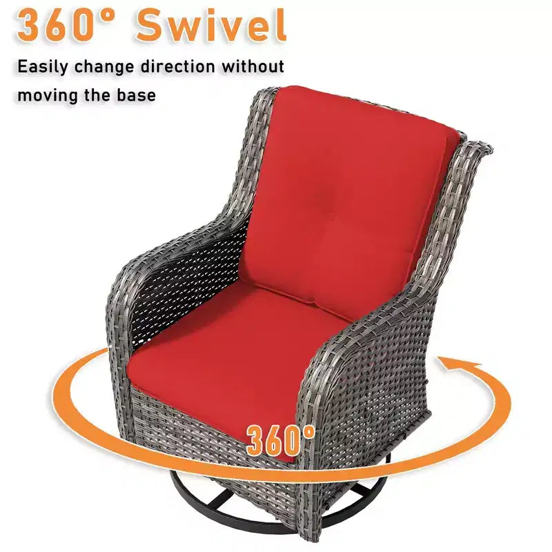 Chaise de patio pivotante et à bascule d'extérieur UPTIOT