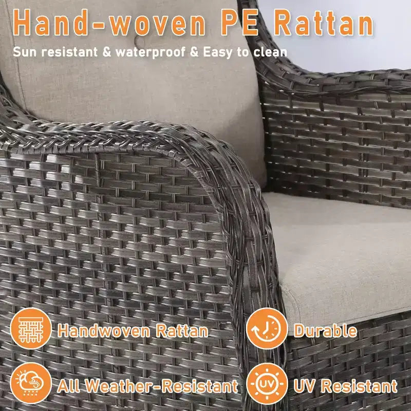 Chaise de patio pivotante et à bascule d'extérieur UPTIOT