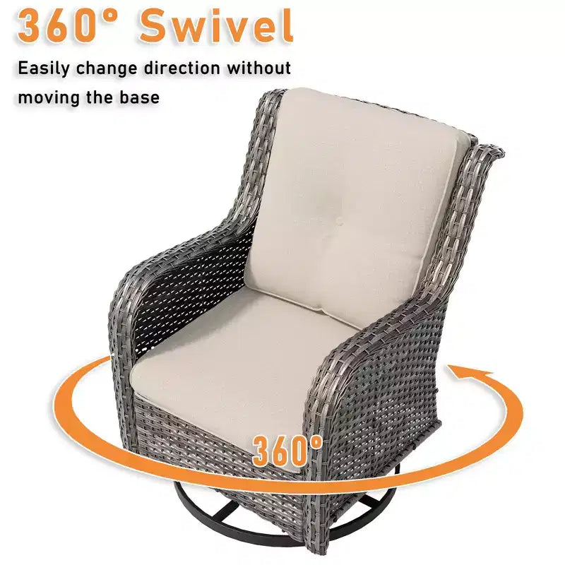 Chaise de patio pivotante et à bascule d'extérieur UPTIOT