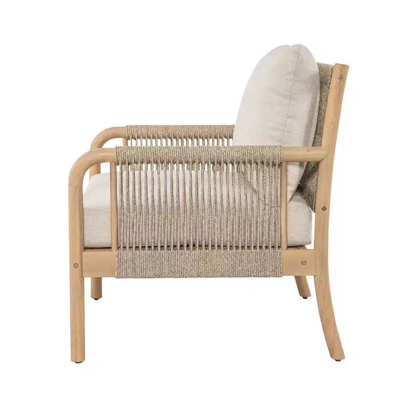 Christopher Knight Home Casper Fauteuil de jardin en bois d'acacia et corde tressée