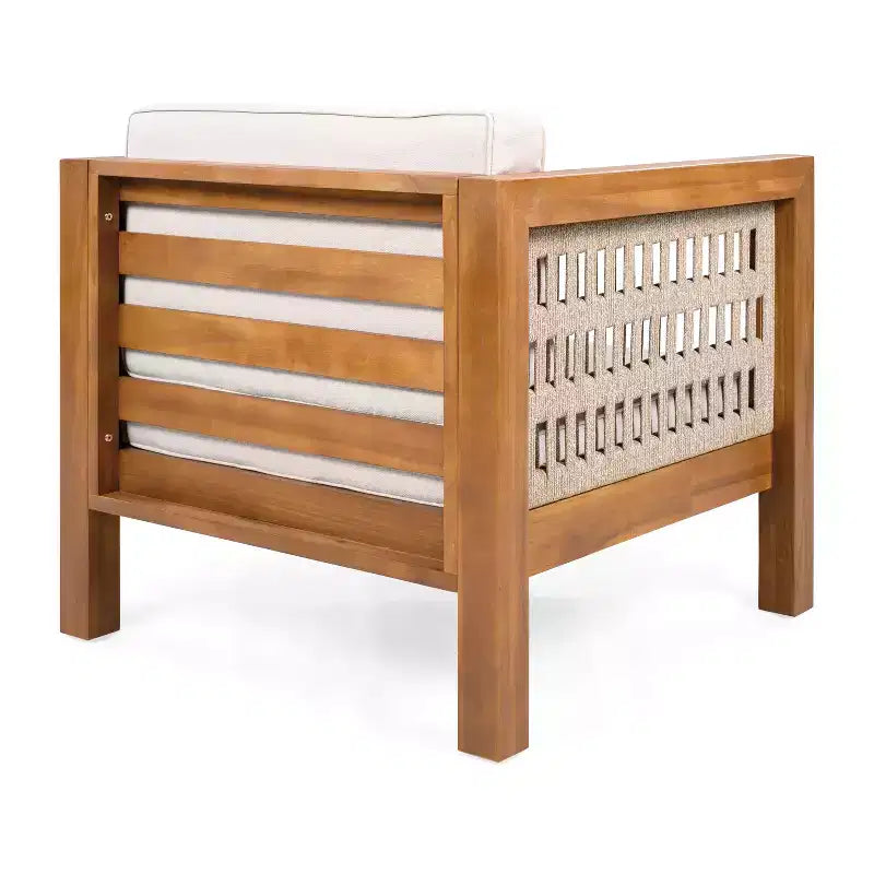 Christopher Knight Home Fauteuil de jardin Maya Boho en bois d'acacia avec accoudoirs et coussins