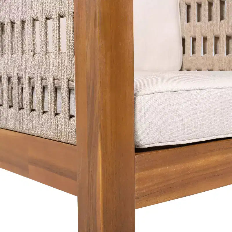 Christopher Knight Home Fauteuil de jardin Maya Boho en bois d'acacia avec accoudoirs et coussins