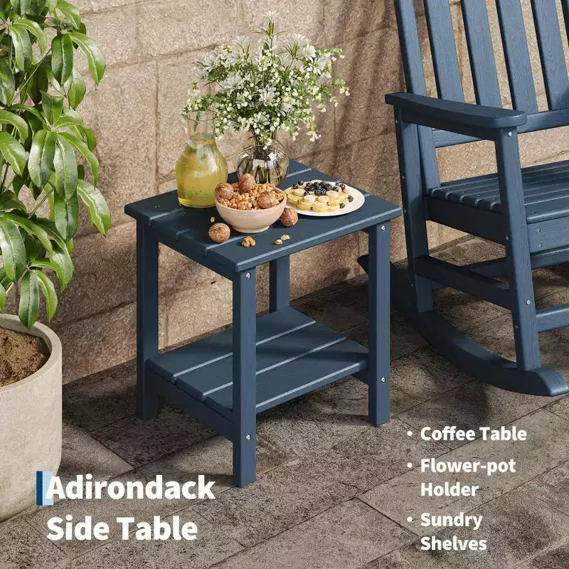 Fauteuil à bascule d'extérieur, Fauteuils à bascule à dossier haut en PEHD toutes saisons et mobilier en bois poly pour patio et porche, Gris