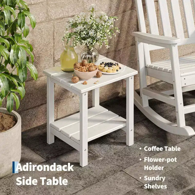Fauteuil à bascule d'extérieur, Fauteuils à bascule à dossier haut en PEHD toutes saisons et mobilier en bois poly pour patio et porche, Gris