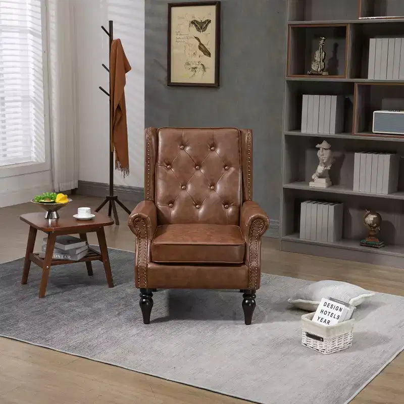 Fauteuil Lounge, Fauteuil à Cadre en Bois avec Coussin Amovible, Fauteuil d'Appoint Moderne et Chaise de Loisirs Compatible avec le Salon, la Chambre à Coucher