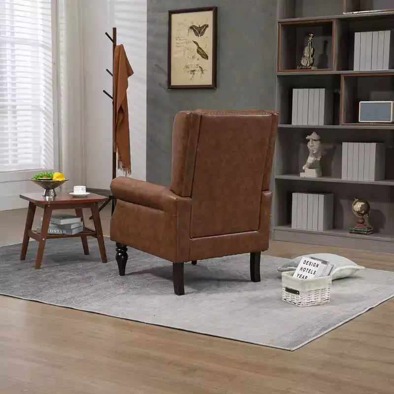 Fauteuil Lounge, Fauteuil à Cadre en Bois avec Coussin Amovible, Fauteuil d'Appoint Moderne et Chaise de Loisirs Compatible avec le Salon, la Chambre à Coucher