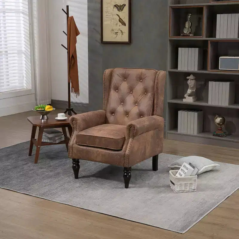 Fauteuil Lounge, Fauteuil à Cadre en Bois avec Coussin Amovible, Fauteuil d'Appoint Moderne et Chaise de Loisirs Compatible avec le Salon, la Chambre à Coucher