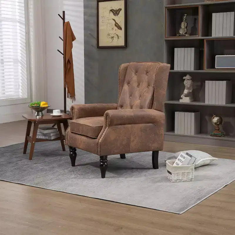 Fauteuil Lounge, Fauteuil à Cadre en Bois avec Coussin Amovible, Fauteuil d'Appoint Moderne et Chaise de Loisirs Compatible avec le Salon, la Chambre à Coucher