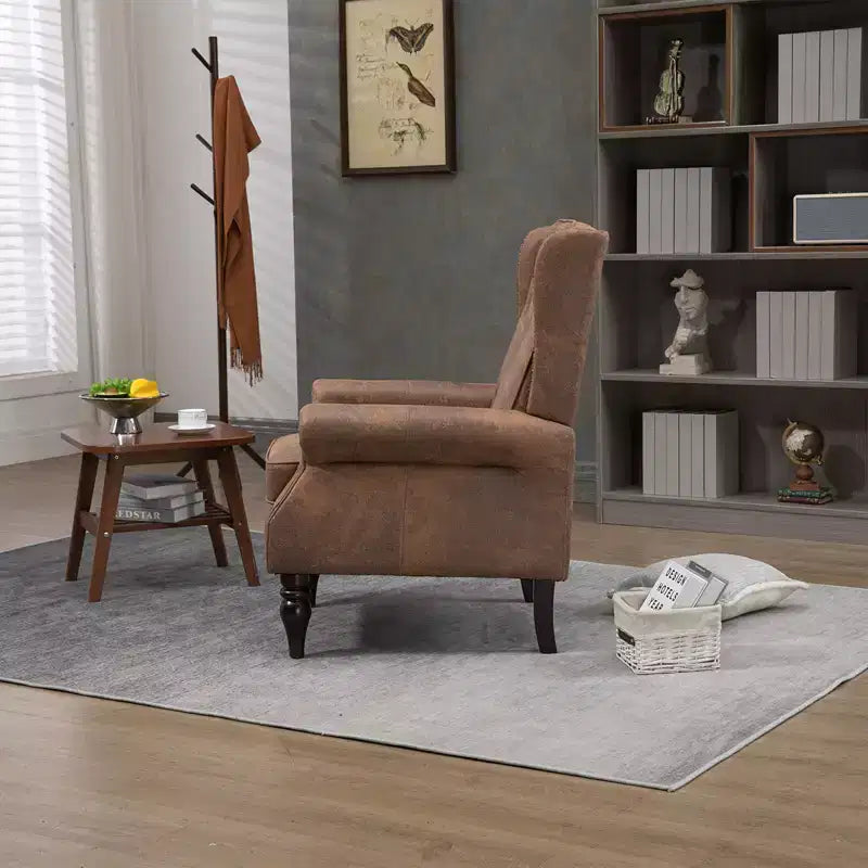 Fauteuil Lounge, Fauteuil à Cadre en Bois avec Coussin Amovible, Fauteuil d'Appoint Moderne et Chaise de Loisirs Compatible avec le Salon, la Chambre à Coucher
