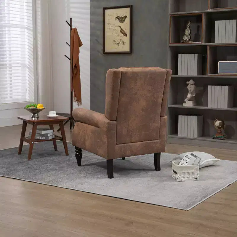 Fauteuil Lounge, Fauteuil à Cadre en Bois avec Coussin Amovible, Fauteuil d'Appoint Moderne et Chaise de Loisirs Compatible avec le Salon, la Chambre à Coucher