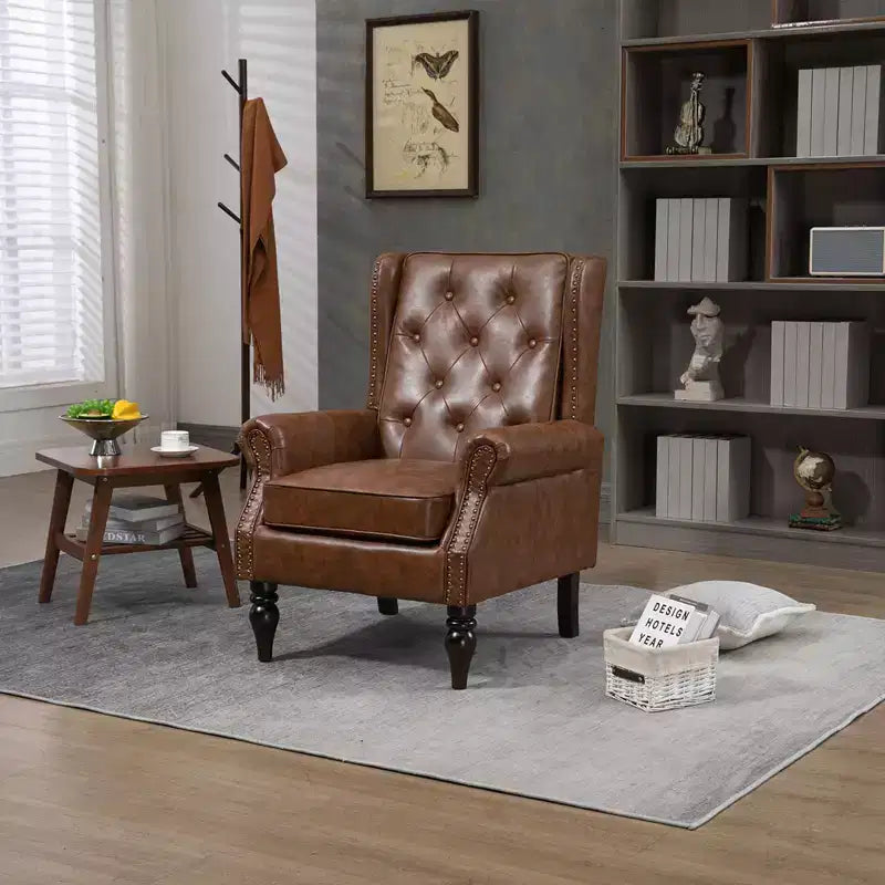 Fauteuil Lounge, Fauteuil à Cadre en Bois avec Coussin Amovible, Fauteuil d'Appoint Moderne et Chaise de Loisirs Compatible avec le Salon, la Chambre à Coucher