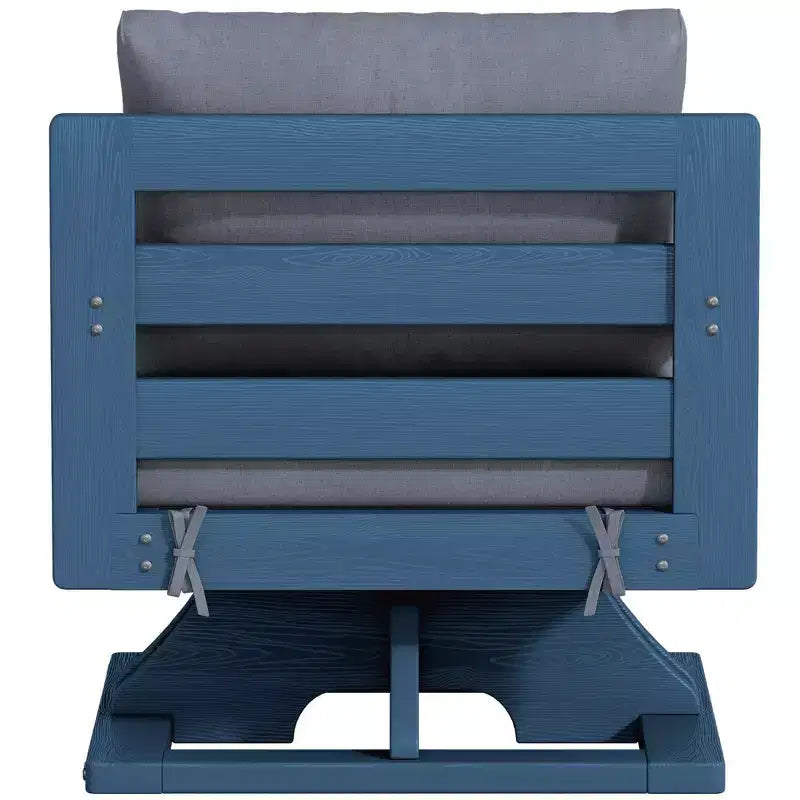 Chaise de patio pivotante Hyleory en PEHD avec coussin de qualité supérieure, chaise d'extérieur tout temps pour un confort optimal