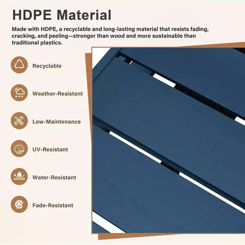 Chaise de patio pivotante Hyleory en PEHD avec coussin de qualité supérieure, chaise d'extérieur tout temps pour un confort optimal