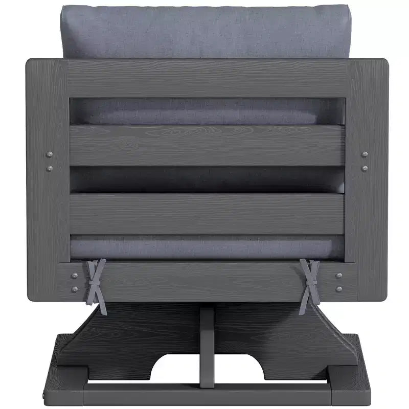 Chaise de patio pivotante Hyleory en PEHD avec coussin de qualité supérieure, chaise d'extérieur tout temps pour un confort optimal