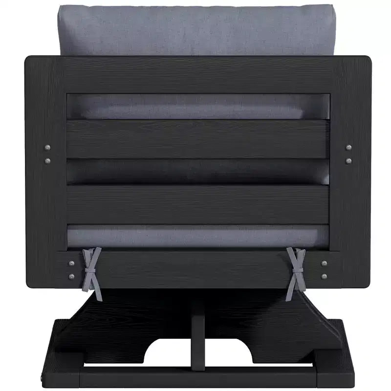 Chaise de patio pivotante Hyleory en PEHD avec coussin de qualité supérieure, chaise d'extérieur tout temps pour un confort optimal