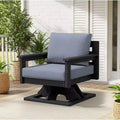 Hyleory HDPE Patio Swivel Chair with Premium Cushion, All Weather Outdoor Chair for Ultimate Comfort