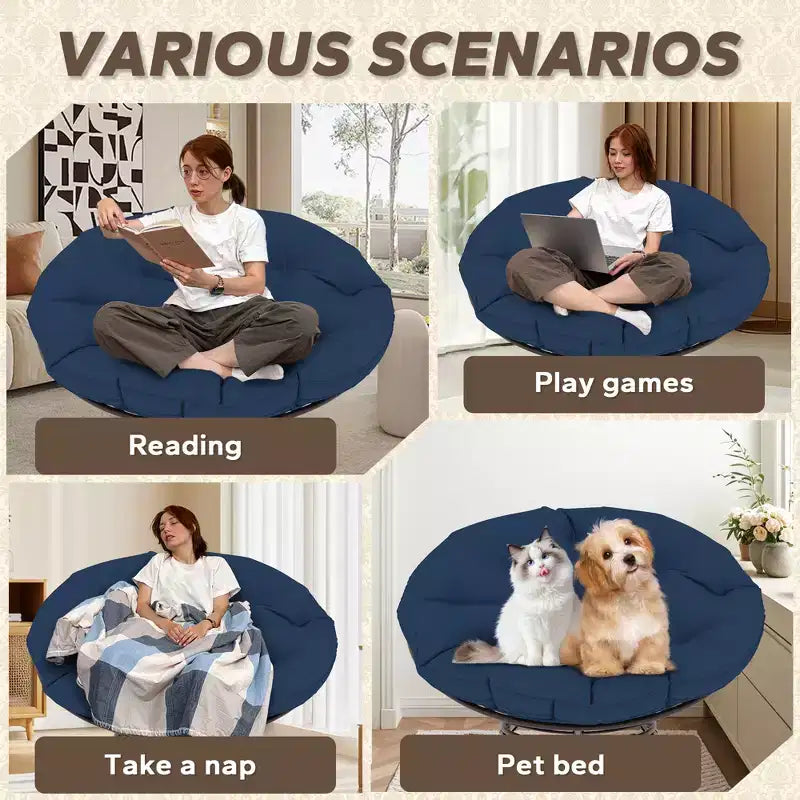 Fauteuil de patio Papasan avec coussins