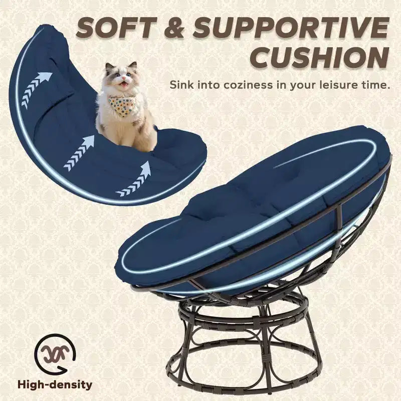 Fauteuil de patio Papasan avec coussins