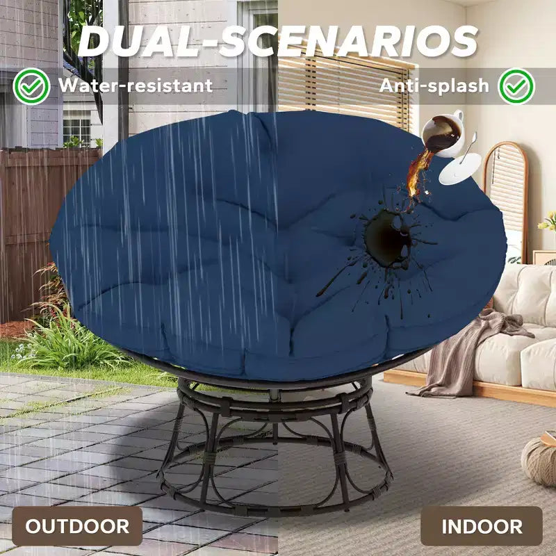 Fauteuil de patio Papasan avec coussins