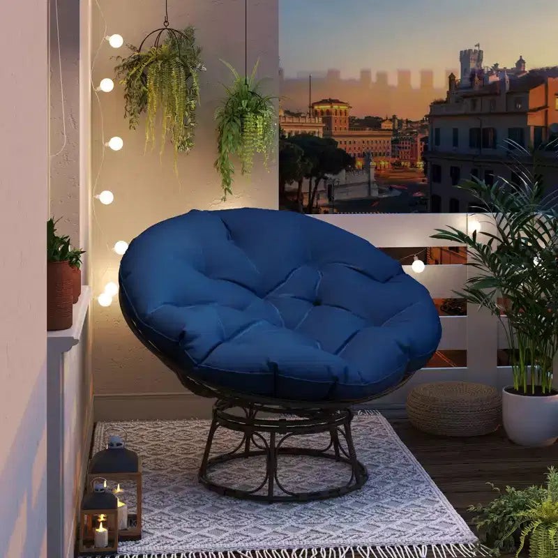 Fauteuil de patio Papasan avec coussins