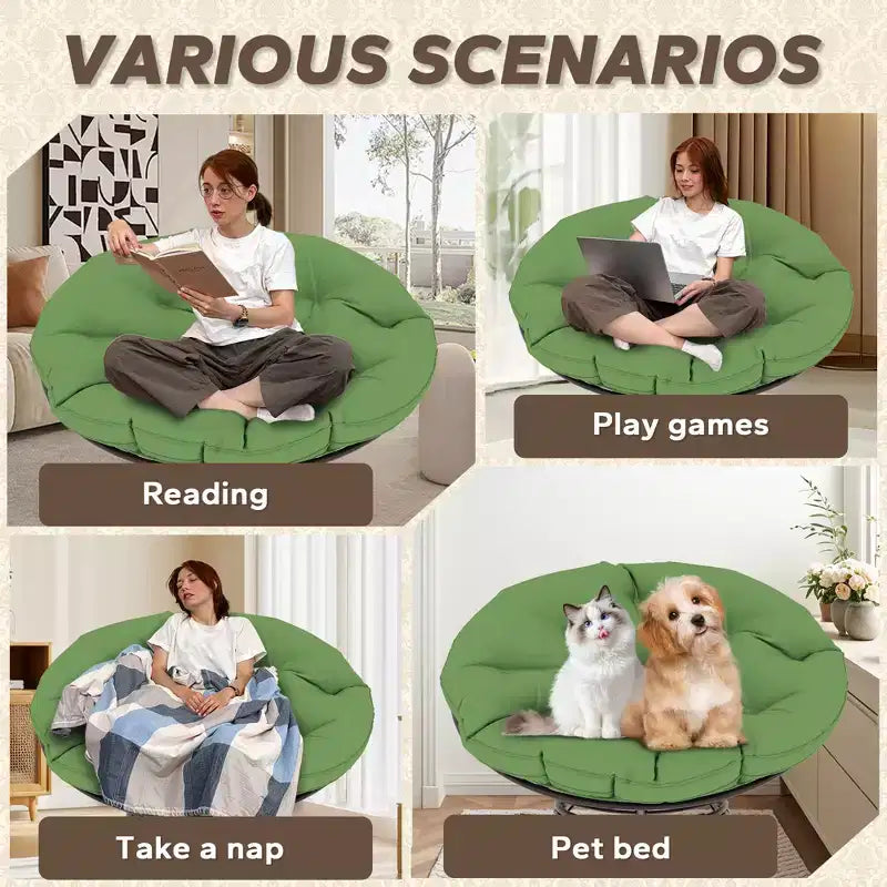 Fauteuil de patio Papasan avec coussins