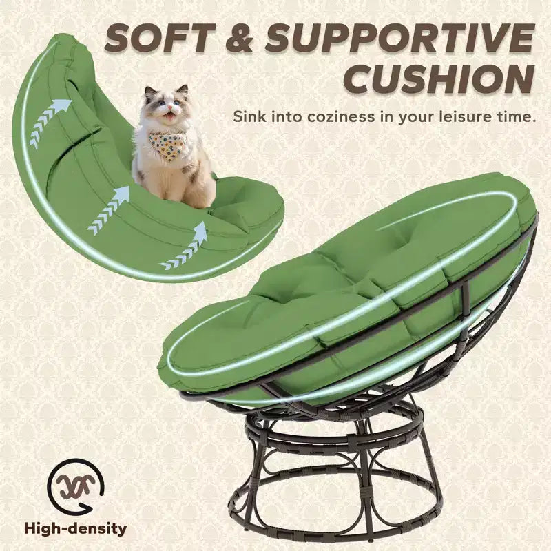 Fauteuil de patio Papasan avec coussins