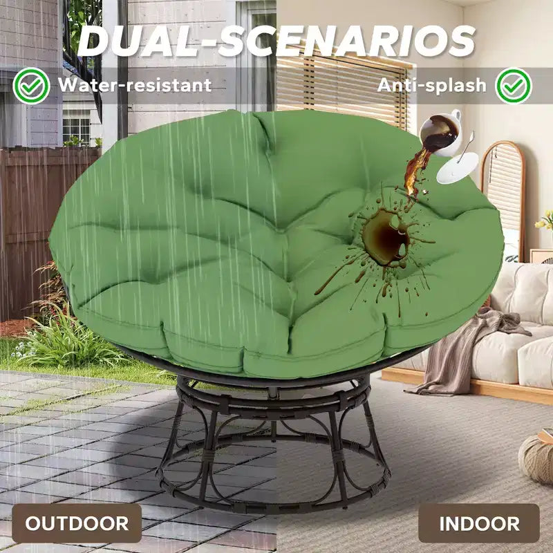 Fauteuil de patio Papasan avec coussins