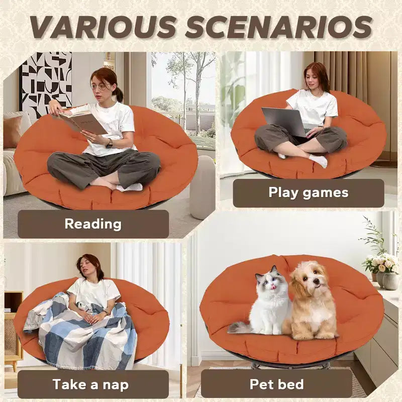 Fauteuil de patio Papasan avec coussins