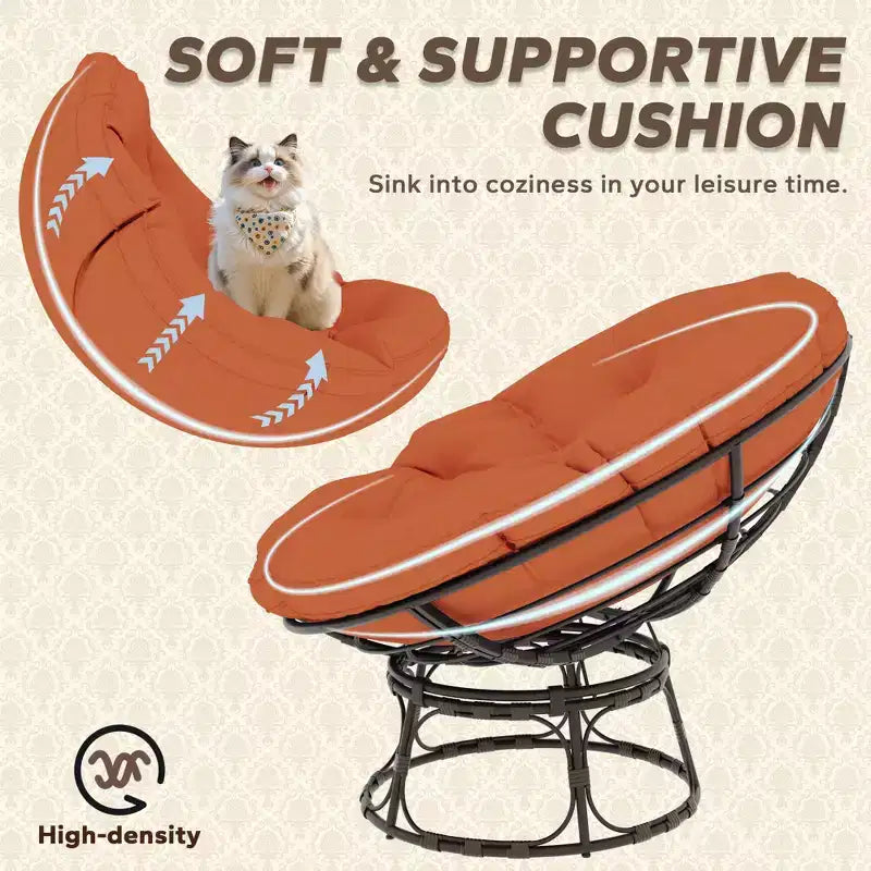 Fauteuil de patio Papasan avec coussins