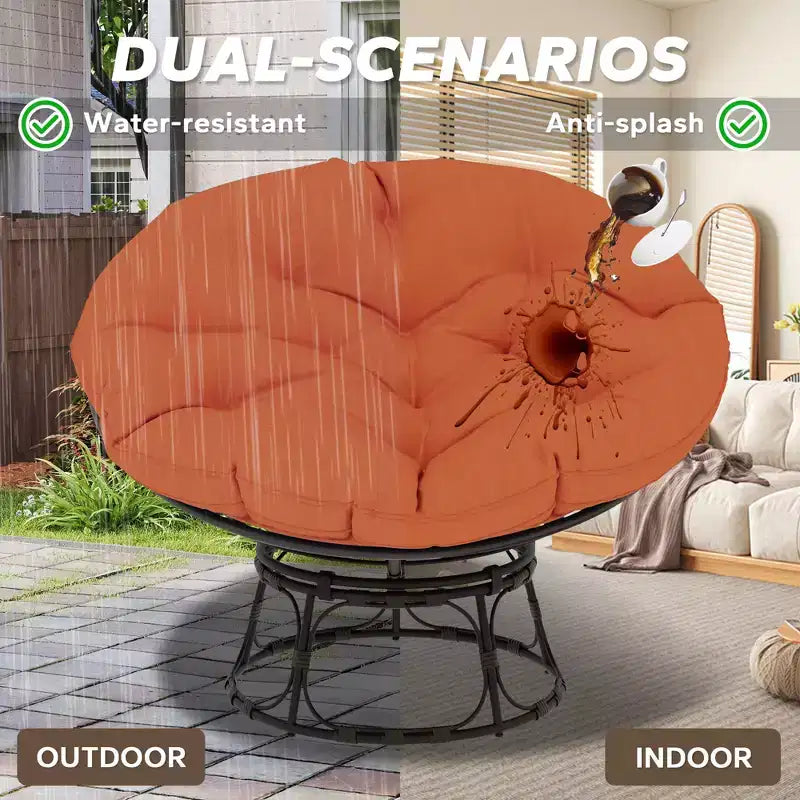 Fauteuil de patio Papasan avec coussins