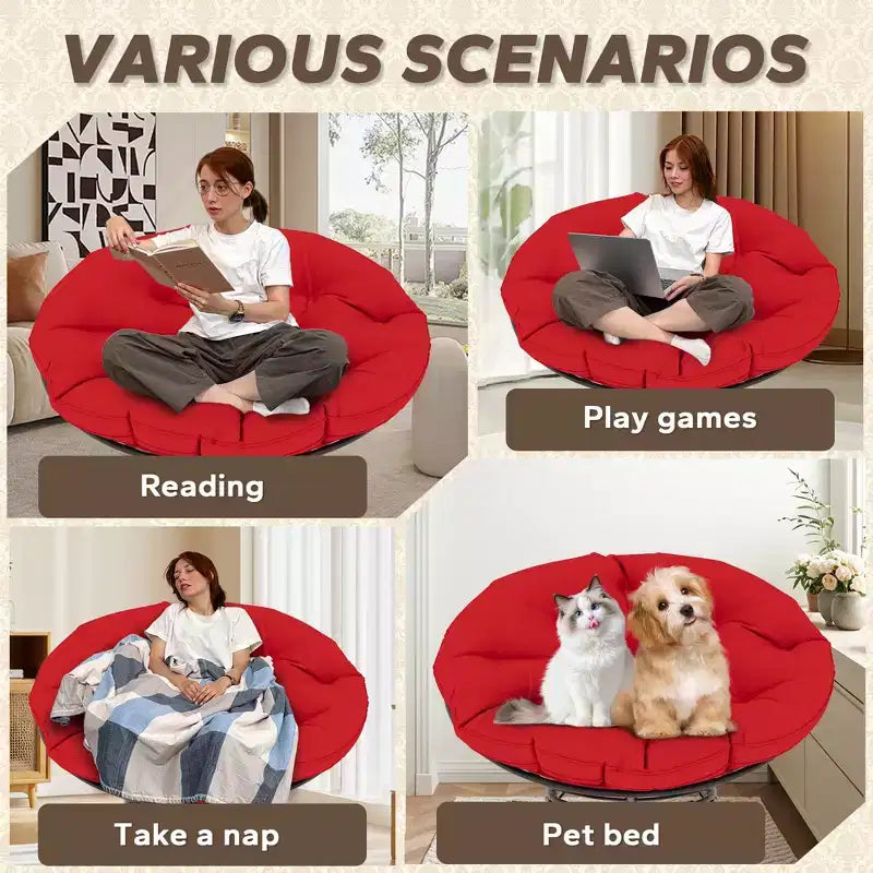 Fauteuil de patio Papasan avec coussins