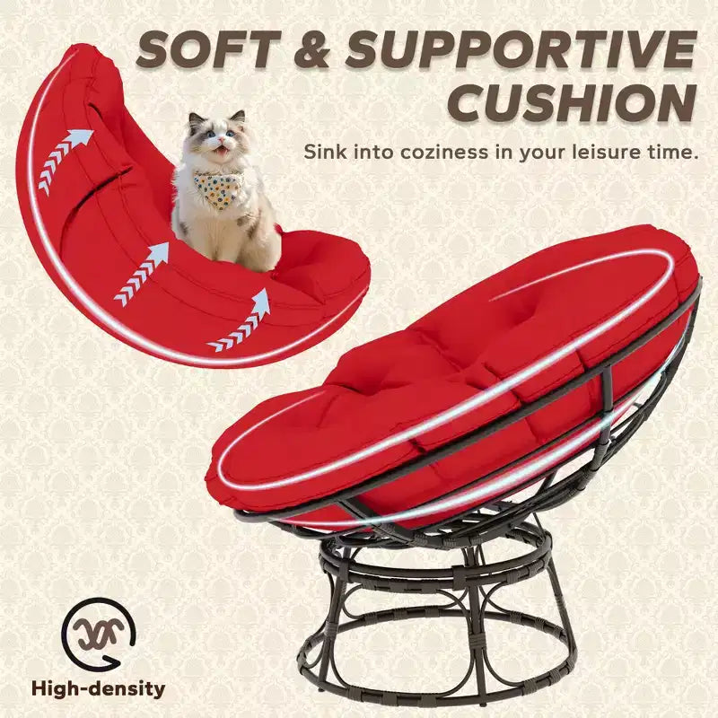 Fauteuil de patio Papasan avec coussins