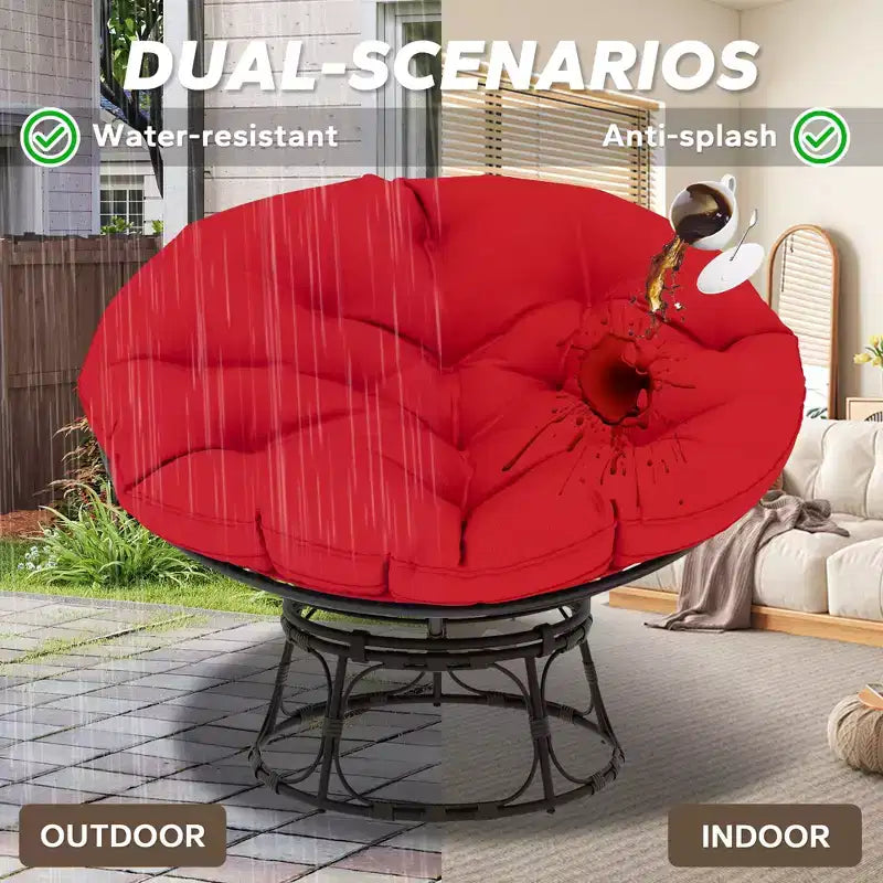 Fauteuil de patio Papasan avec coussins
