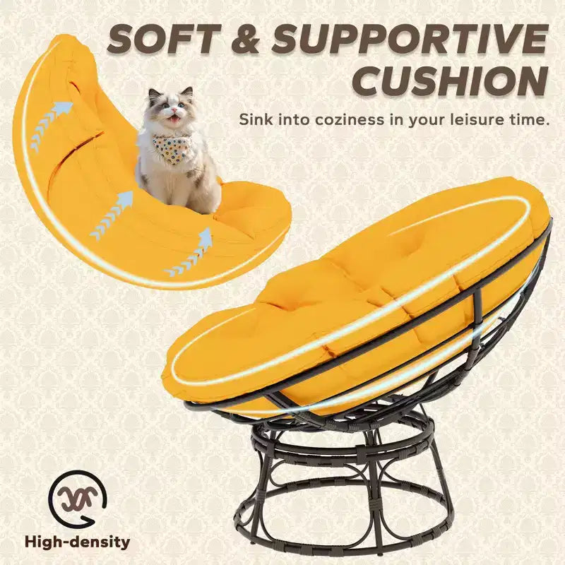 Fauteuil de patio Papasan avec coussins