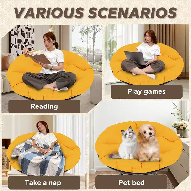 Fauteuil de patio Papasan avec coussins