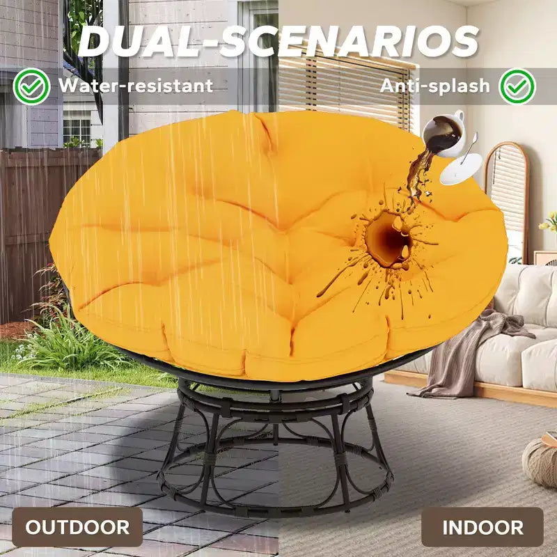 Fauteuil de patio Papasan avec coussins