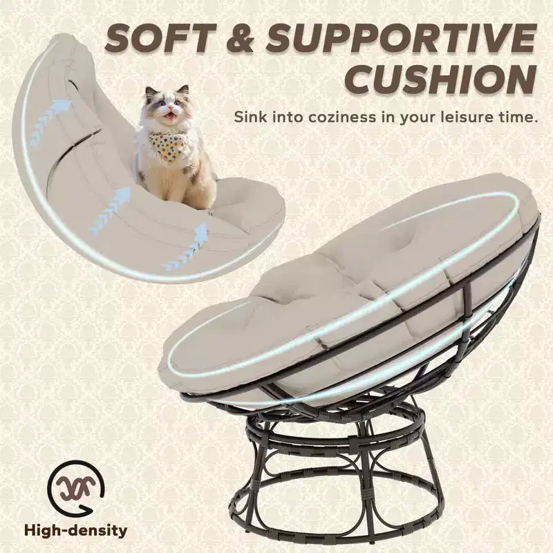 Fauteuil de patio Papasan avec coussins