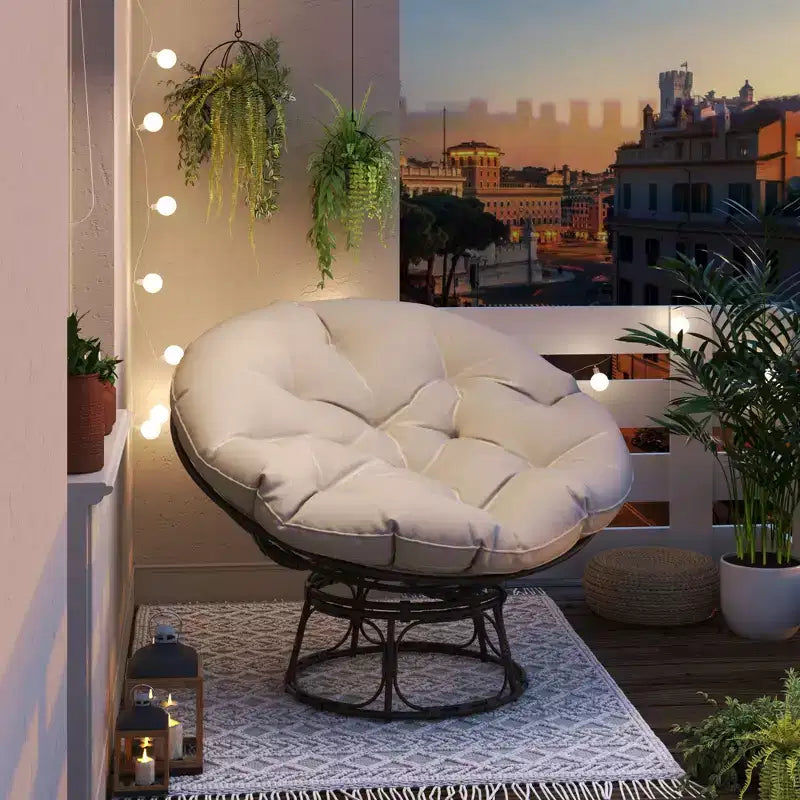 Fauteuil de patio Papasan avec coussins