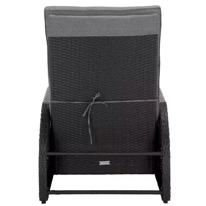 Fauteuil inclinable Millman Intérieur/Extérieur - PAT6906 - Noir/Gris - Safavieh