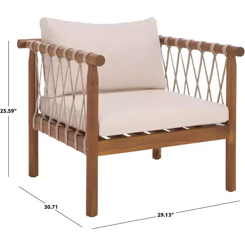 Chaise Sabrina d'intérieur/extérieur (lot de 2) - PAT6809 - Teck brun/crème - Safavieh