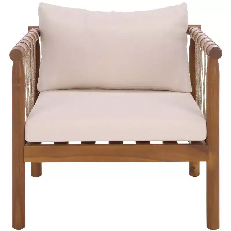 Chaise Sabrina d'intérieur/extérieur (lot de 2) - PAT6809 - Teck brun/crème - Safavieh