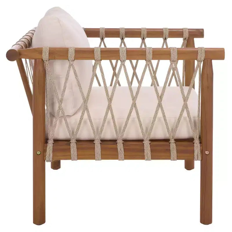 Chaise Sabrina d'intérieur/extérieur (lot de 2) - PAT6809 - Teck brun/crème - Safavieh