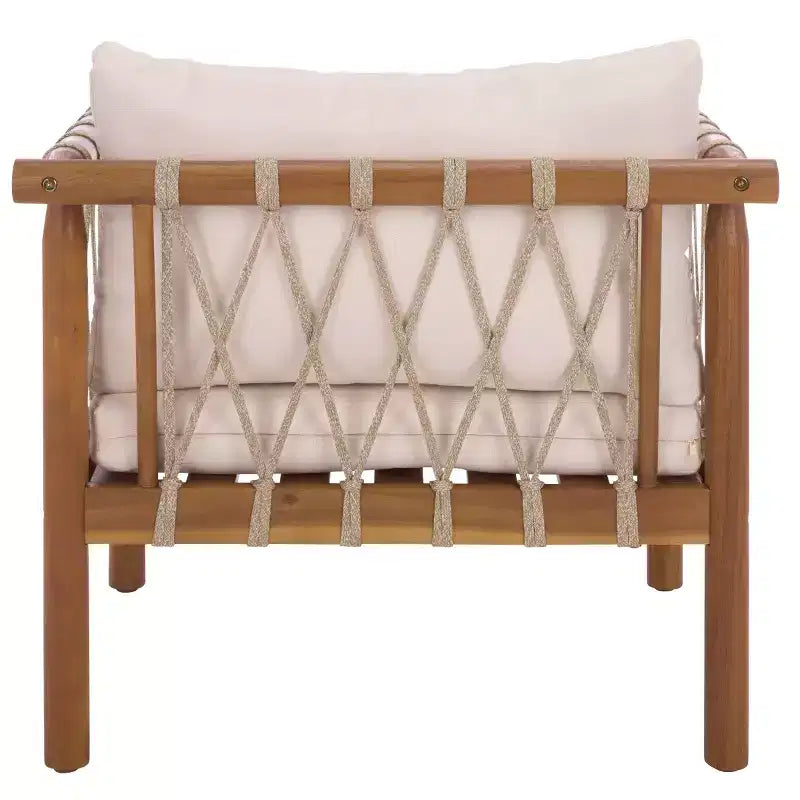 Chaise Sabrina d'intérieur/extérieur (lot de 2) - PAT6809 - Teck brun/crème - Safavieh