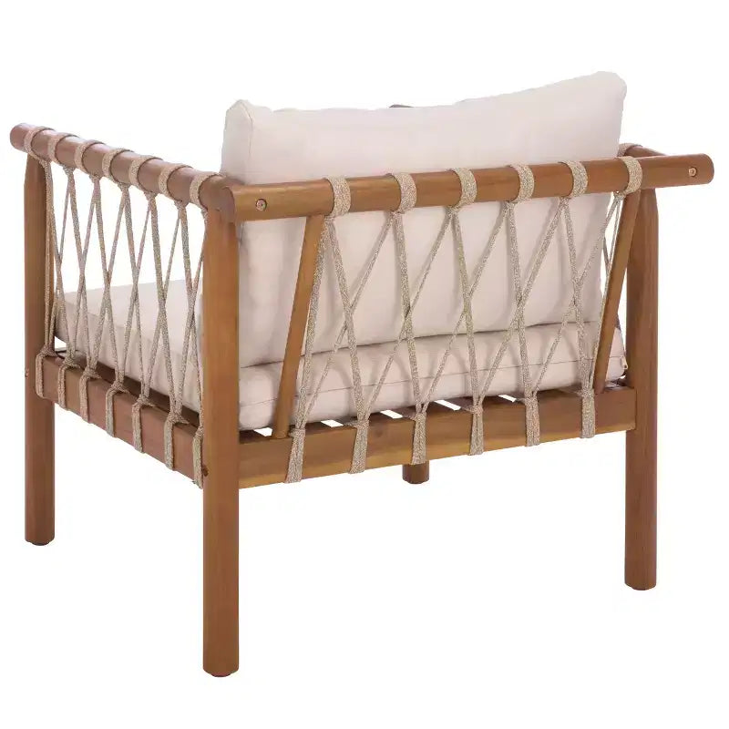 Chaise Sabrina d'intérieur/extérieur (lot de 2) - PAT6809 - Teck brun/crème - Safavieh
