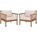Cardori Side Chair Indoor/Outdoor (Set of 2) - PAT6807 - Teak Brown/Cream - Safavieh
