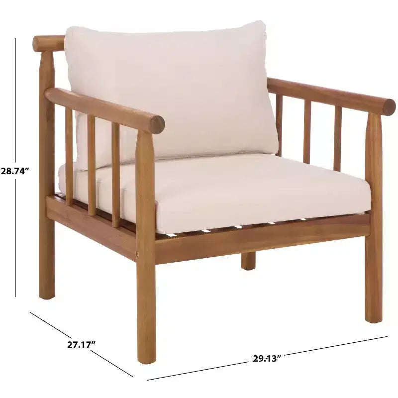 Chaise Cardori d'intérieur/extérieur (Lot de 2) - PAT6807 - Marron Teck/Crème - Safavieh