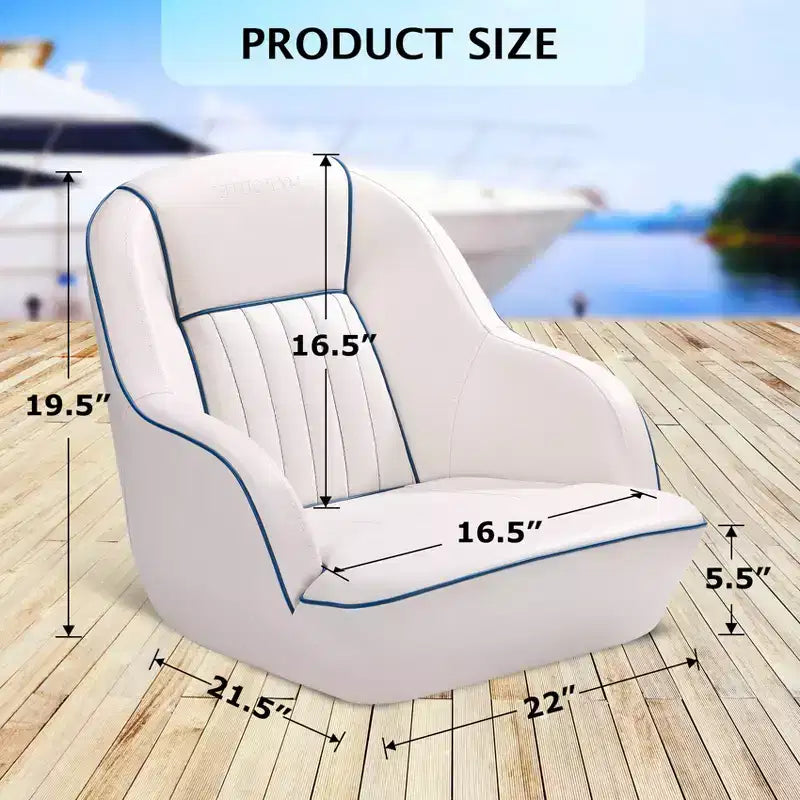 Fauteuil de capitaine de ponton – Siège baquet ergonomique avec rembourrage en mousse à compression et cadre en plastique moulé durable