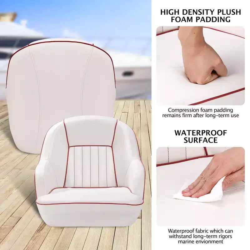 Fauteuil de capitaine de ponton – Siège baquet ergonomique avec rembourrage en mousse à compression et cadre en plastique moulé durable