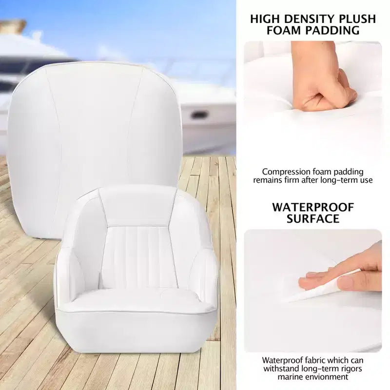 Fauteuil de capitaine de ponton – Siège baquet ergonomique avec rembourrage en mousse à compression et cadre en plastique moulé durable